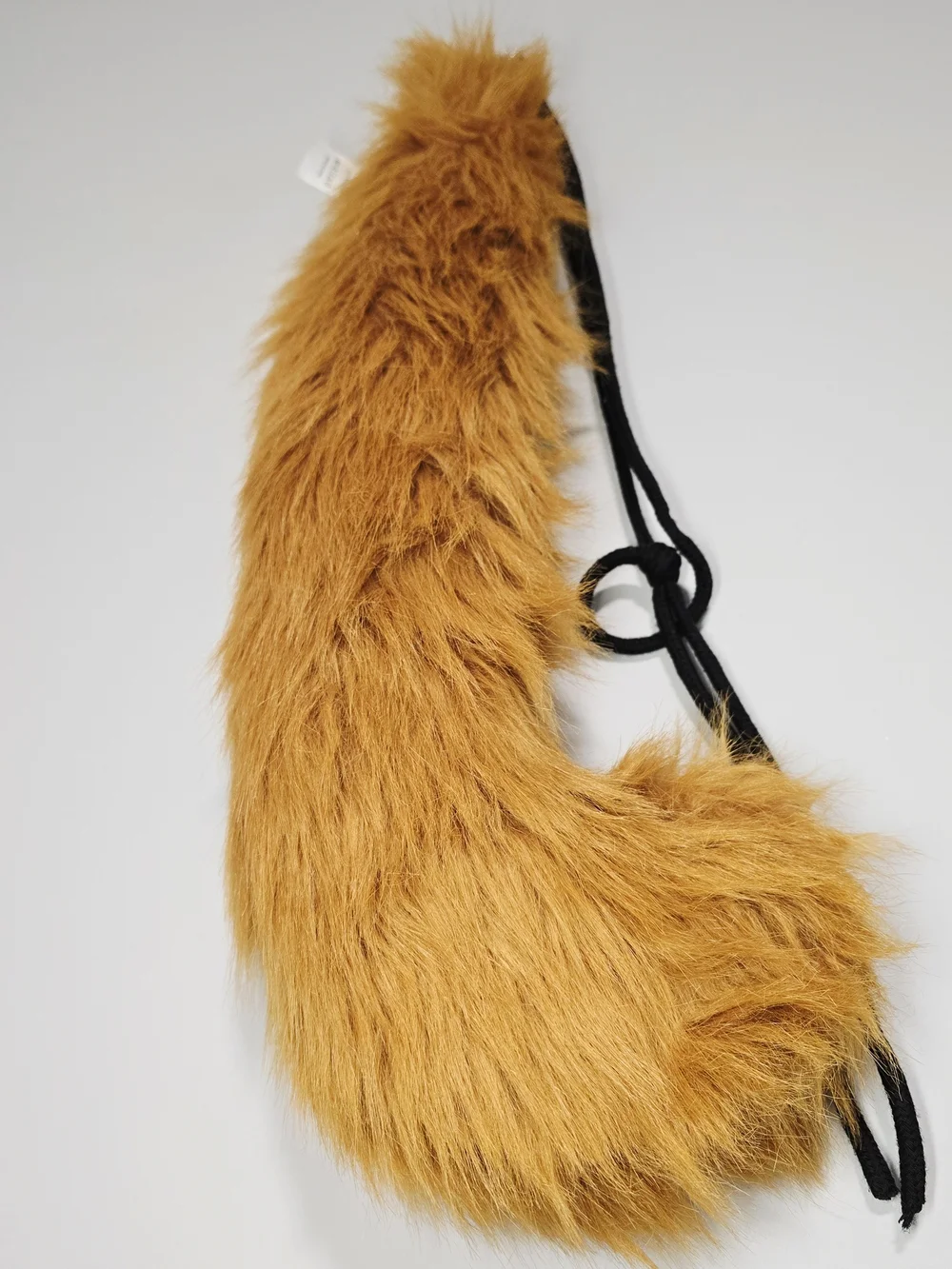 Faux Fur Tail Mustard Cat Costume Accessorie. With Waist Drawstring Fits Most.